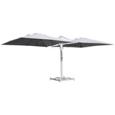 Naterial Sombra Double Umbrella in Aluminium 6.2m by 2.95m by 2.67cm - Light Grey